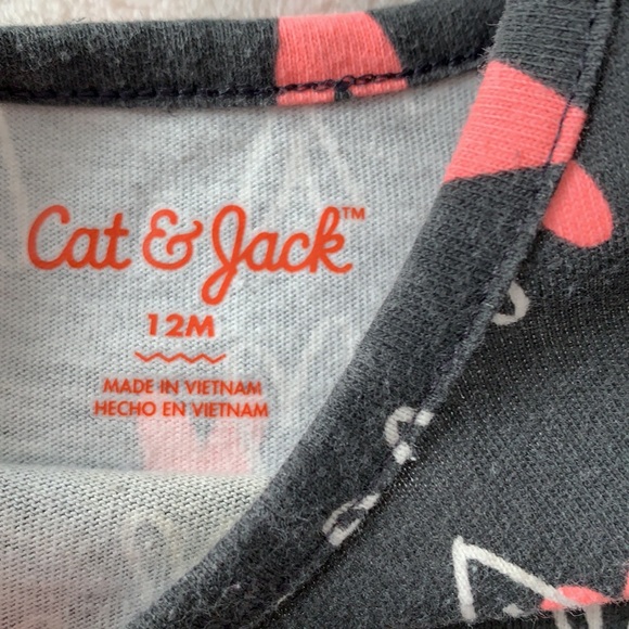 Cat & Jack 12m Gray Hearts Dress Short Sleeve EUC - Picture 9 of 9